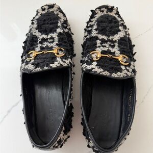 Gucci Jordaan GG Tweed Horsebit Loafer